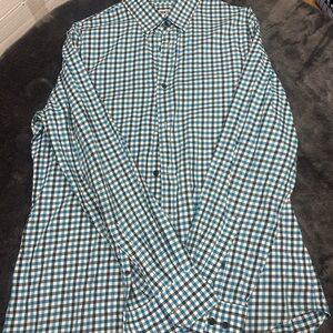 Express Men's Blue Checkered Shirt